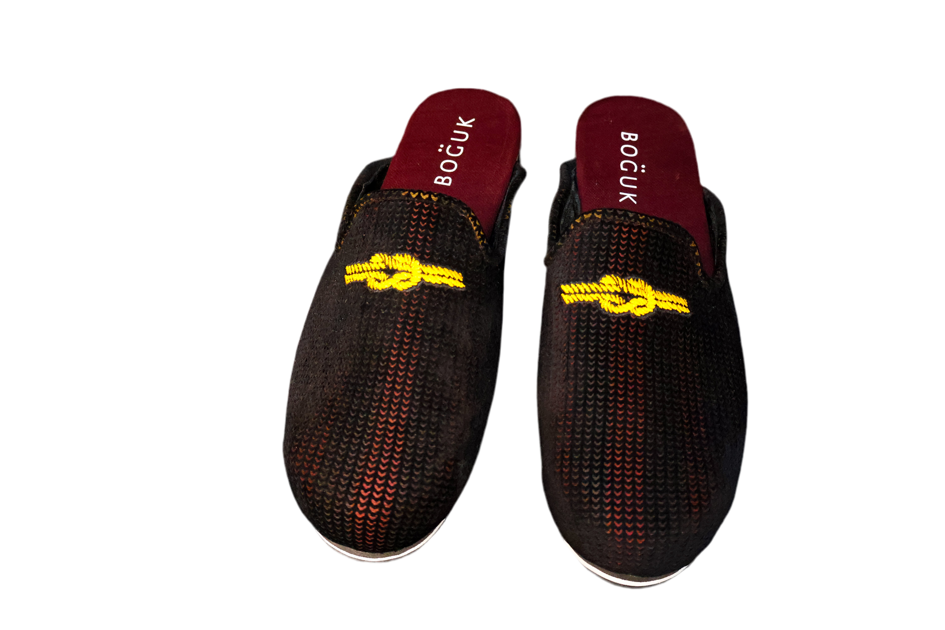Ganda Open Mule (Black/Burgandy) - BOGUK