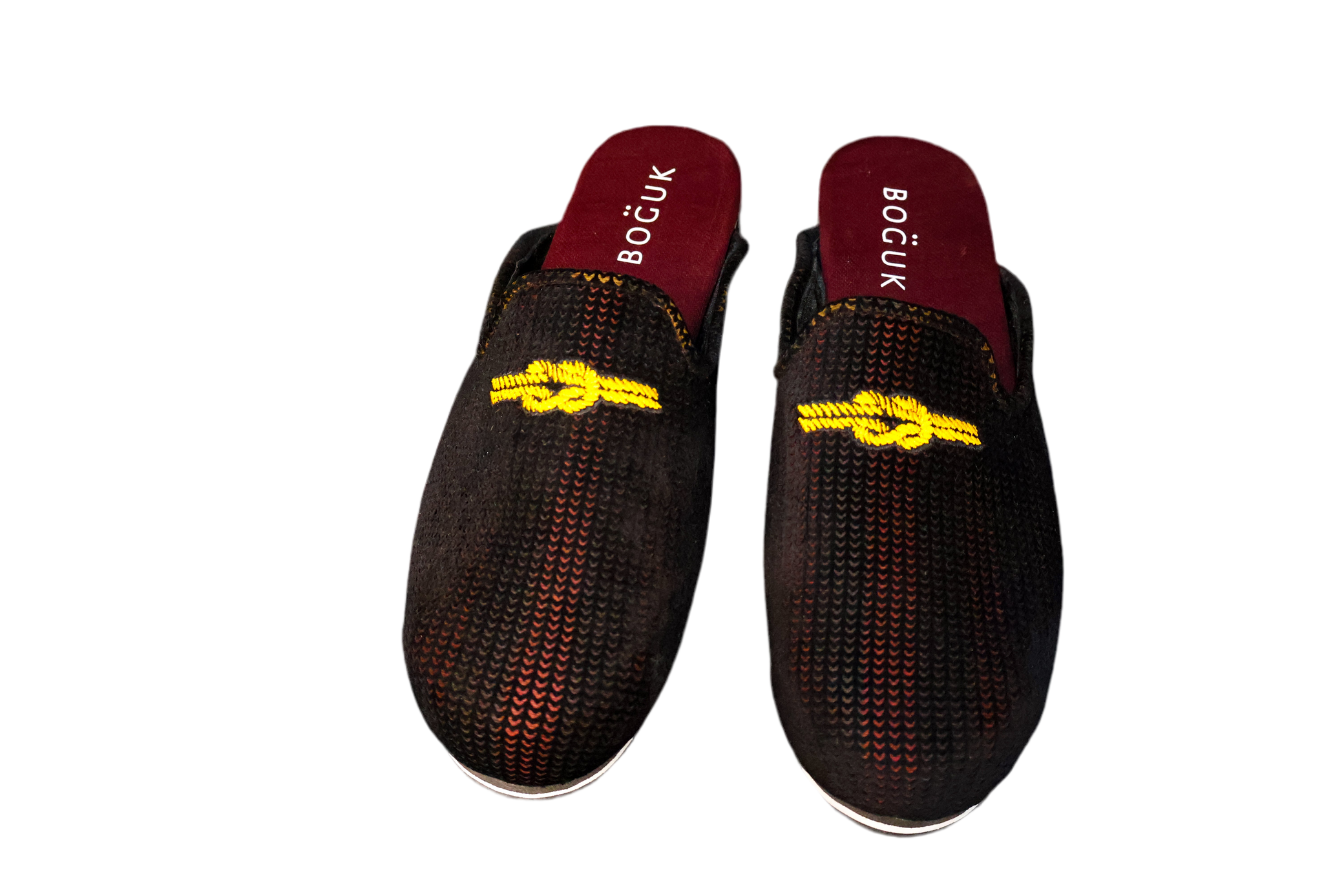 Ganda Open Mule (Black/Burgandy) - BOGUK