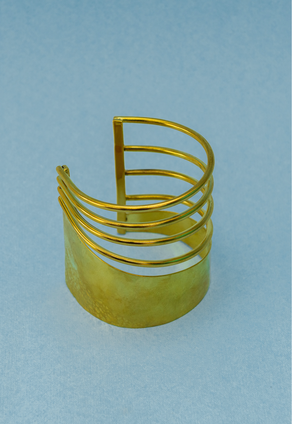 Asymmetric 4 line brass cuff