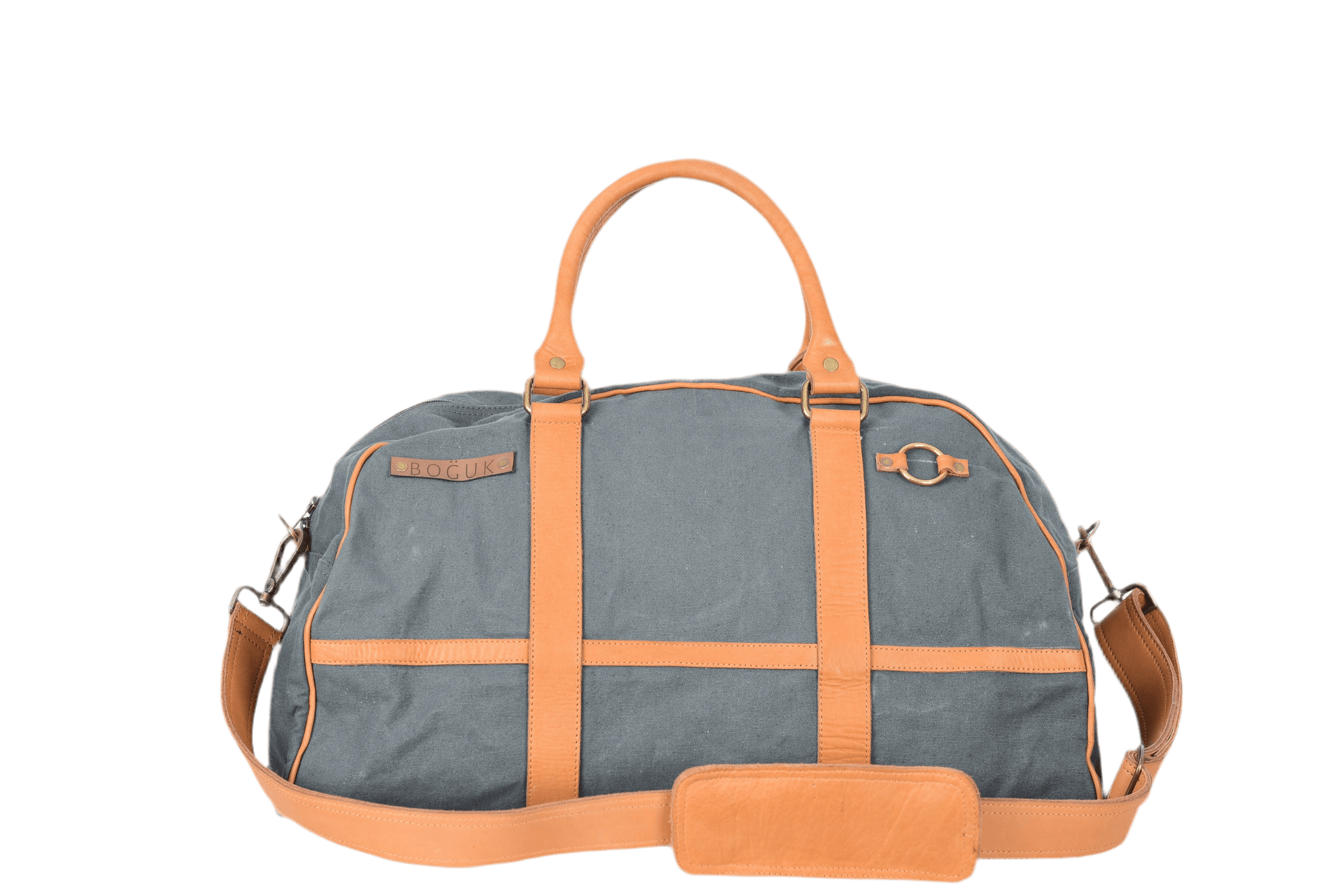Green Canvas/ Leather Duffle Bag - BOGUK