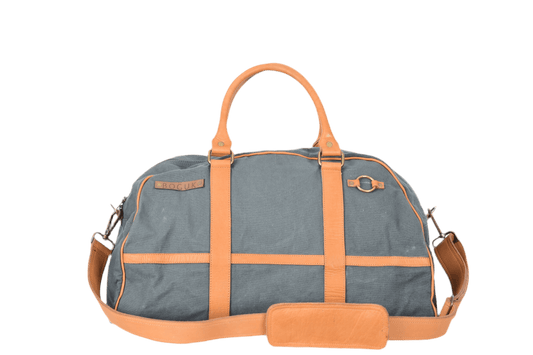 Green Canvas/ Leather Duffle Bag