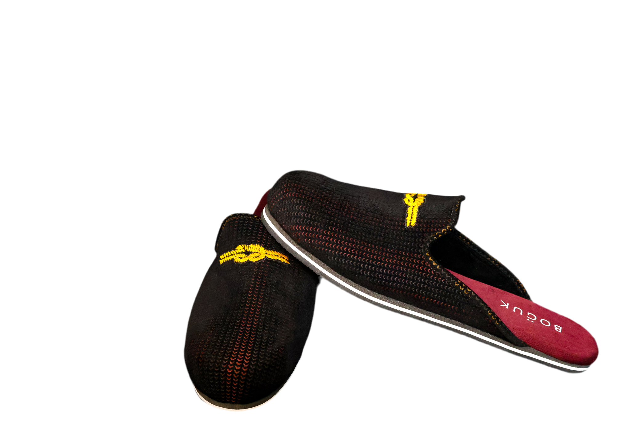 Ganda Open Mule (Black/Burgandy) - BOGUK