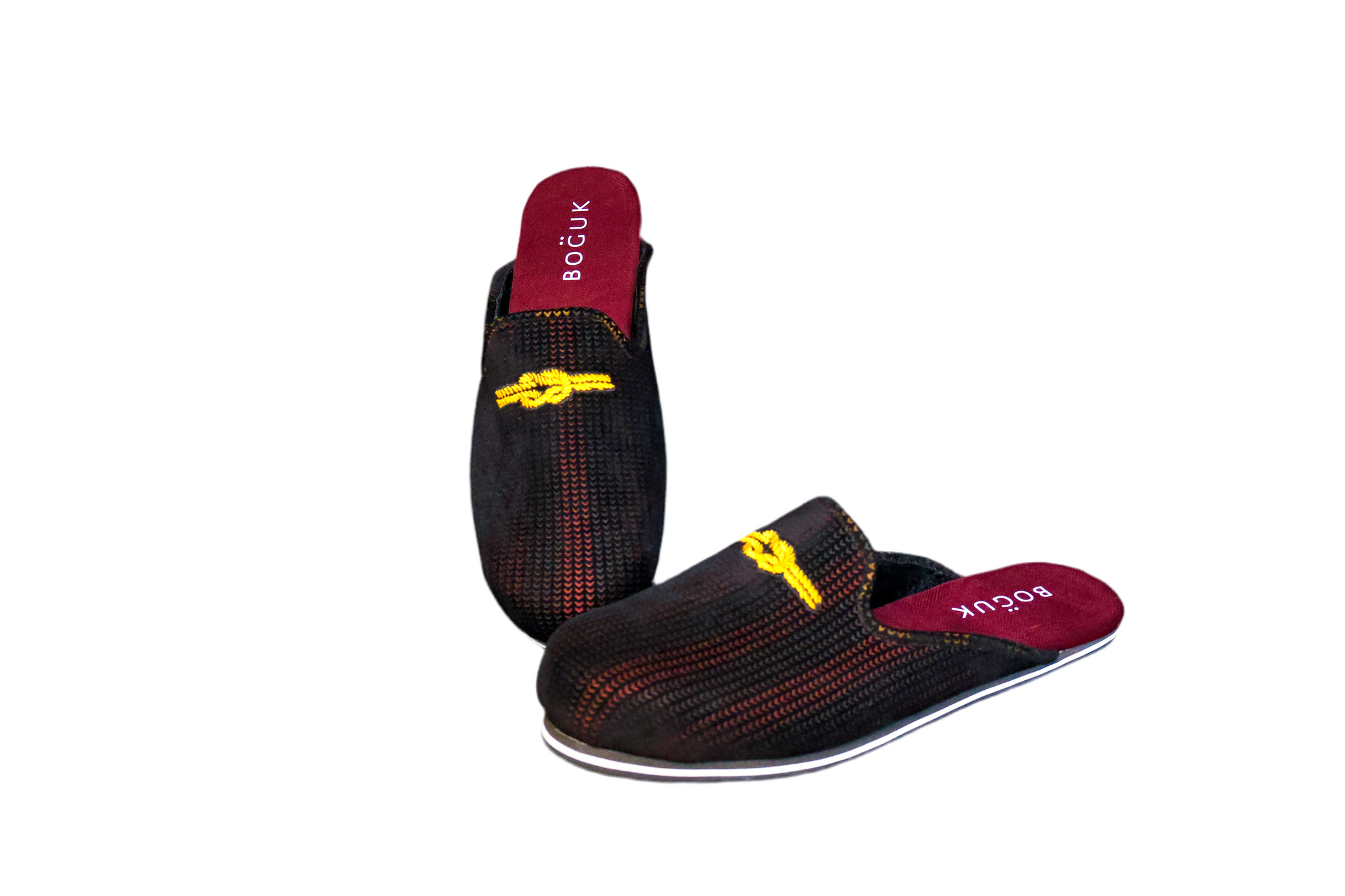Ganda Open Mule (Black/Burgandy) - BOGUK