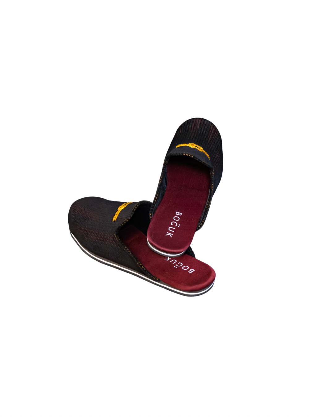 Ganda Open Mule (Black/Burgandy) - BOGUK